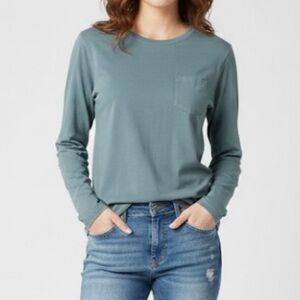 The North Face Women's Blue Long Sleeve Shirt Tee - Size Large